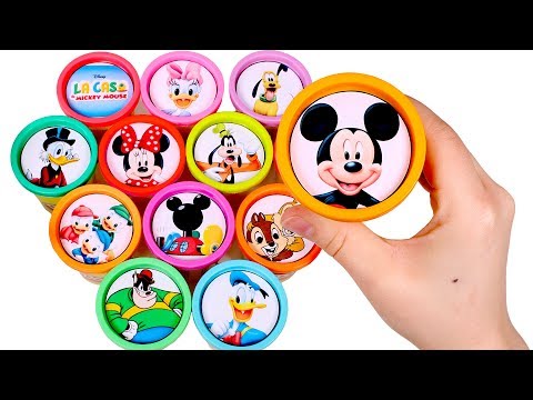 Sorpresas Divertidas de Mickey Mouse 🐭🌈 Abrimos botes Play Doh de colores