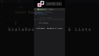IntelliJ IDEA x Scala: ScalaDoc Headers & Lists