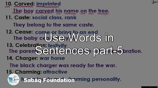 Use Words in Sentences part-5
