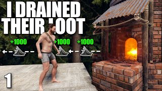 YouTube thumbnail for aloneintokyo's video titled 'I DRAINED THIS CLANS LOOT INTO A HIDDEN BASE NEXT TO THEM | Solo Rust'