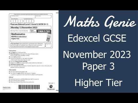 Edexcel Higher Paper 3 November 2023 Exam Walkthrough