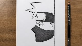 How to Draw Kakashi Side Profile Easy | Step by Step (Naruto)