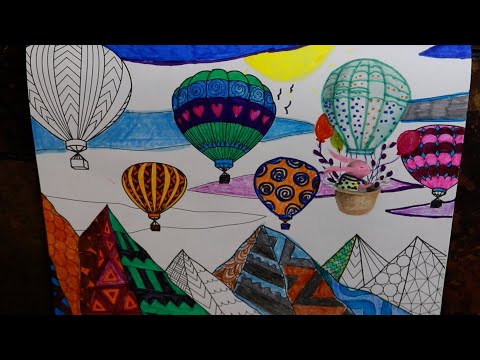 Hot Air Balloons Adult Coloring ASMR Chewing Gum