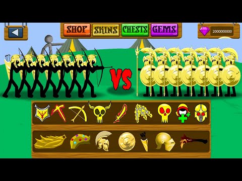 SPEND ALL SKIN GOLDEN MAXIMUM 8888 ITEM FIGURES IN HARD MODE | STICK WAR LEGACY | STICK MASTER