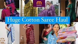 Huge MEESHO Cotton Saree Haul 😍 | Affordable & Trendy Saree  | Try On Haul #meesho #saree