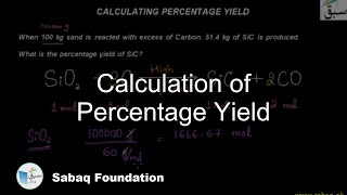 Calculation of Percentage Yield