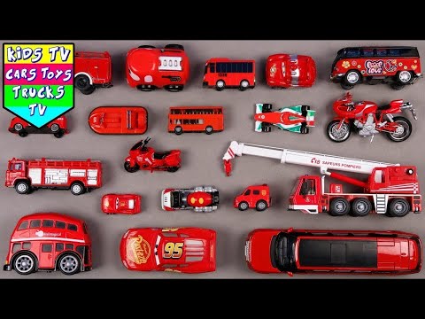 Learn The Color Red with Vehicles Toys for Kids