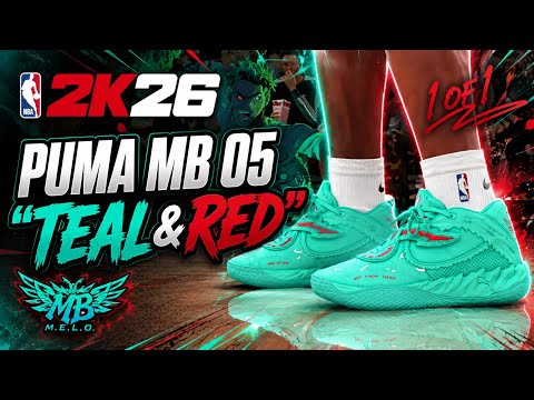 NBA 2K26 Shoe Creator - Puma MB.05 "Teal - Red"