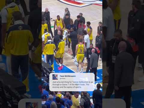 Dave McMenamin's angle of Tyrese Haliburton exiting Game 7 of the NBA