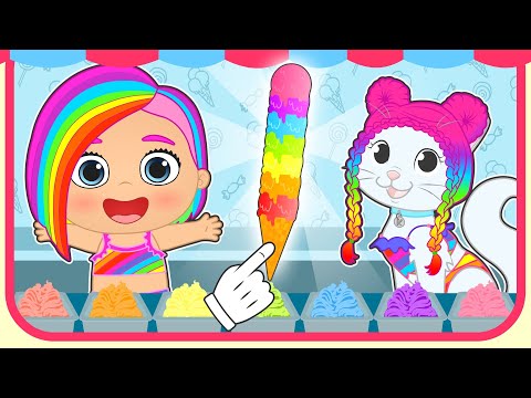 LILY E KIRA 🍨🌈 Como fazer Sorvetes Arco-Íris