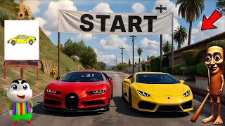 FRANKLIN AND TUNG TUNG SAHUR DRAWING SUPERCARS FOR A RACE BY USING MAGICAL PAINTING BOARD IN GTA 5