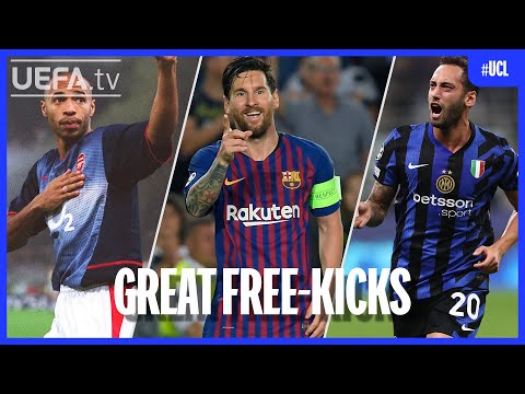 UNBELIEVABLE Champions League Free-Kicks 🤩 | FT. Messi, Henry, Çalhanoğlu