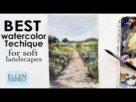 My Favorite Watercolor Technique for Soft Landscapes