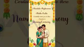 Naming Ceremony Video Invitation  | Cradle Ceremony | Barasaala Invitation English