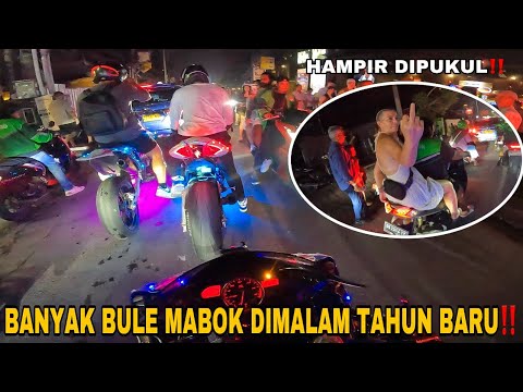 HAMPIR D1PUKUL BULE‼️G€BER MALAM TAHUN BARU DIBALI