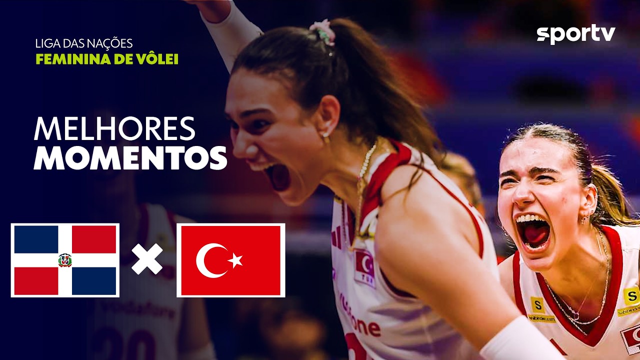 REPÚBLICA DOMINICANA 2 X 3 TURQUIA | MELHORES MOMENTOS | LIGA DAS NAÇÕES FEMININA DE VÔLEI | sportv