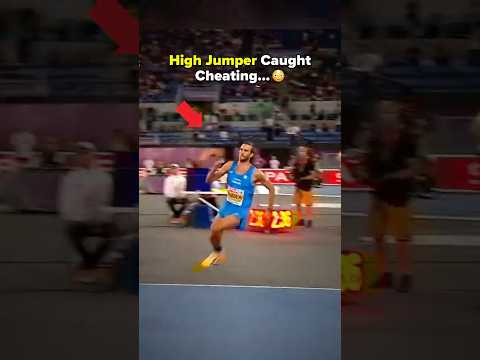 He pretended to be injured then did this😭 #track #highjump #meme #cheating #sports