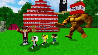 ماين كرافت لكن انا وجيجي وكعبول وعبوسي انقذنه المدينة من الرجل الشرير العملاق 😱😨 #فلم_ماين_كرافت