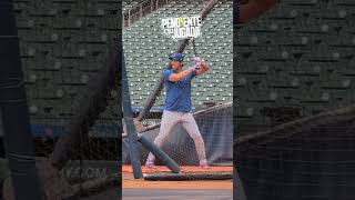 Shoei Othani demostrando su disciplina antes del juego de la serie en Houston. #beisbol #mlb #othani