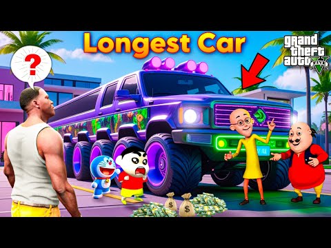 Franklin and Motu Patlu Build WORLD’S LONGEST CAR 🚗🔥 | GTA V Telugu