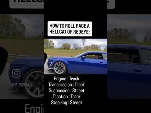 How to roll race with a hellcat #dragracing #dragrace #streetrace #streetracing #hellcat #dodge