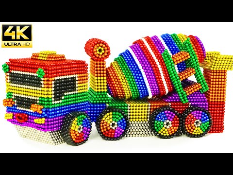 DIY - How To Make Concrete Mixer Truck from Magnetic Balls Satisfying (ASMR) #9