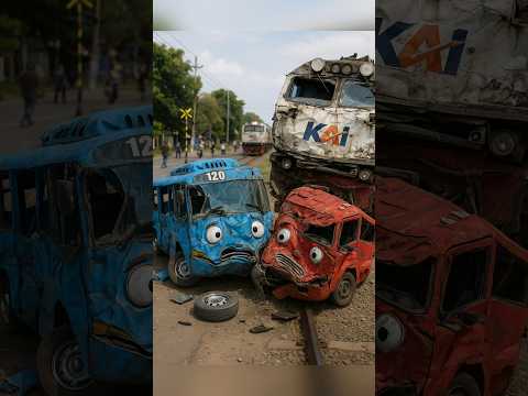 Bus Tayo Merah Tabrakan Dengan Kereta api