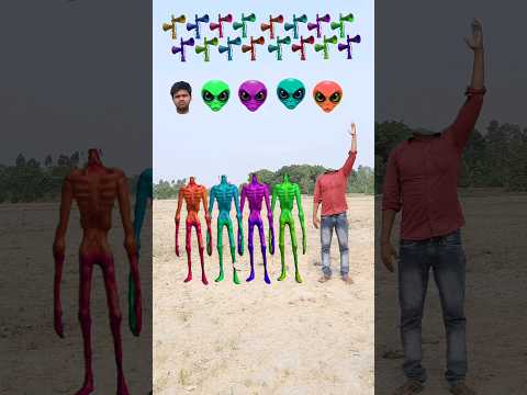 green, red, blue & yellow sirenman vs Me Correct headMatching New gameMagical video #viral #vfx