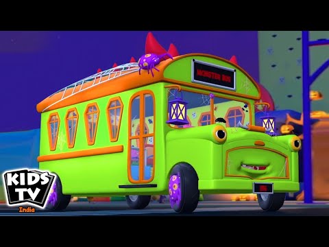 बस के पहिए घूमे गोल गोल, Spooky Wheels On The Bus Song, Spooky Videos and Nursery Rhymes