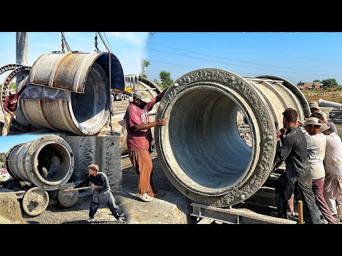 Amazing Unique Process OF Giant Cement Pipes | Giant Concrete Pipe Manufacturing Process .