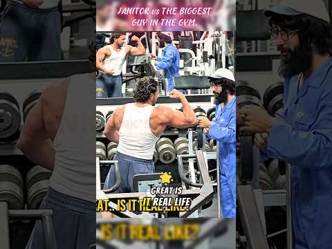 JANITOR vs THE BIGGEST GUY IN THE GYM......#gym #funny #trending #comedy