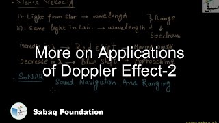More on Applications of Doppler Effect