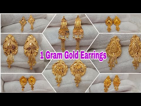 1 Gram Gold Earrings Designs With Price || Trending Earrings Design Collection