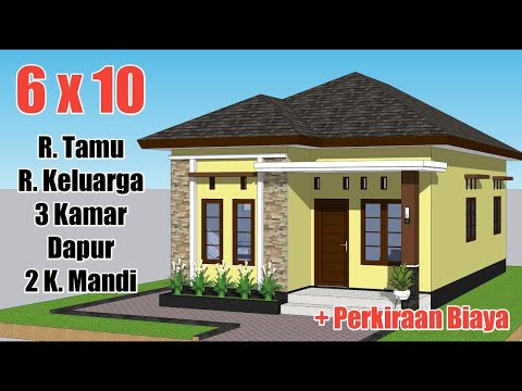 DESAIN RUMAH MINIMALIS 6X10 METER 3 KAMAR