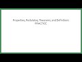 Exploring Properties, Postulates, and Theorems in Mathematics