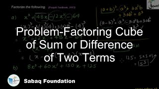 Problem-Factoring Cube of Sum or Difference of Two Terms