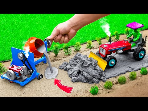 Diy tractor making mini Modern Asphalt Road | diy mini construction machine