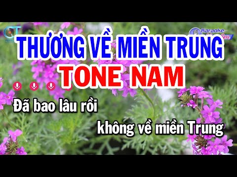 Karaoke Thương Về Miền Trung Tone Nam ( Am ) Nhạc Sống Đồng Sen