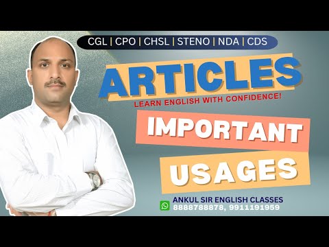 ARTICLES SOME IMPORTANT USES || ENGLISH CONCEPTS || ANKUL SIR