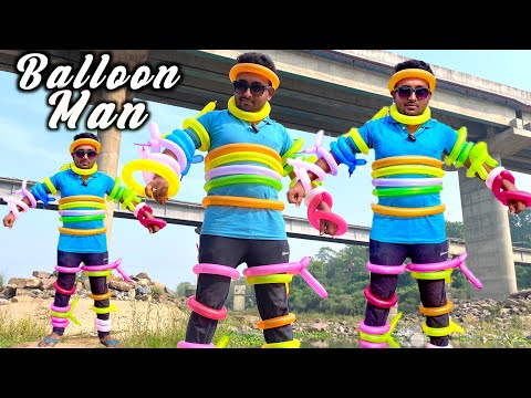 Experiment: Ballon Man - Can I swim With This Idea 😎 like Mr.Indian Hacker and Crazy xyz