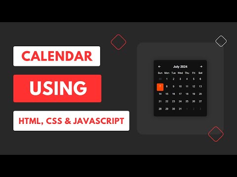 calendar using HTML CSS and JavaScript