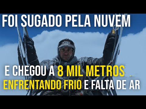 Piloto de parapente é sugado por nuvem, sobrevive e fica coberto de gelo .
