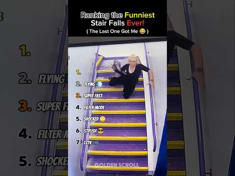 Ranking the Funniest Stair Falls Ever! #shorts#top5#ranking#funny