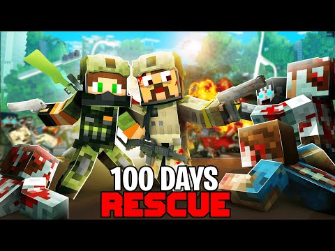 Trapped For 100 Days in a Minecraft Zombie Town...