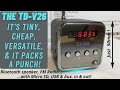 Just a 50mm cube! The versatile low-cost TD-V26, FM radio, MP3 player, USB, TF & Bluetooth speaker