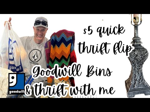 Goodwill Bins Thrifting Profit - Home Decor Make Over for reselling - thrift with me