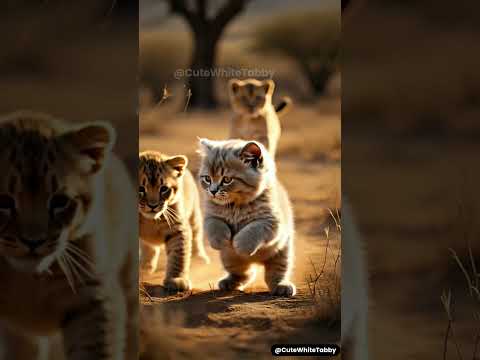 Tiger Cub & Kittens: A Bond That Defies Nature! #shorts #viral #trending