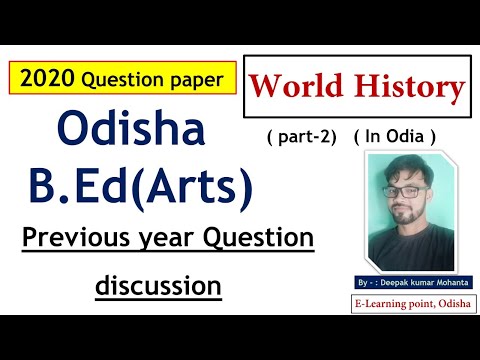 B.Ed. (Arts)/ World History/ Previous year Question (2020) (part-2)