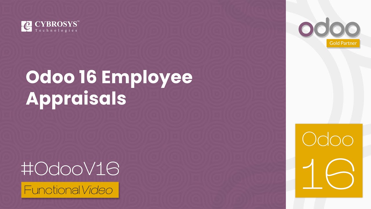Odoo 16 Employee Appraisals | How to Manage Employee Appraisals Using Odoo 16 | 12/17/2022

This video explains the appraisal module in odoo 16. In simple words, employee appraisal is a regular review of the contributions ...
