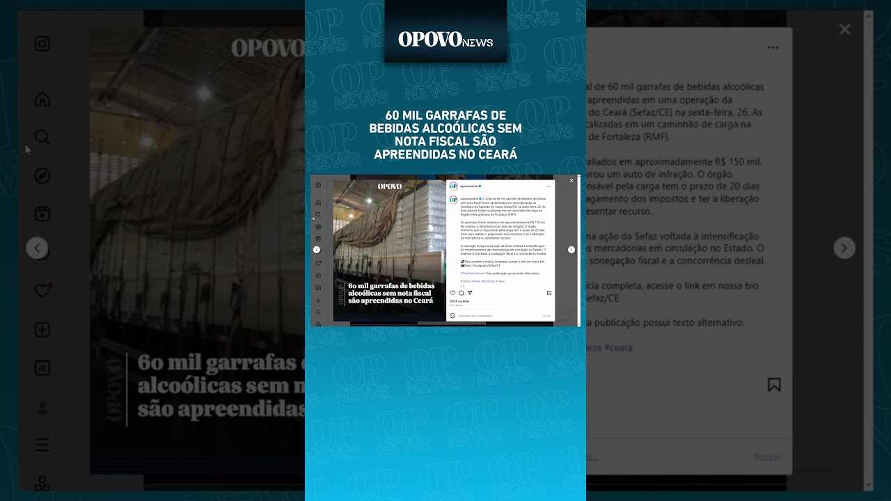 60 mil garrafas de bebidas alcoólicas sem nota fiscal são apreendidas no Ceará